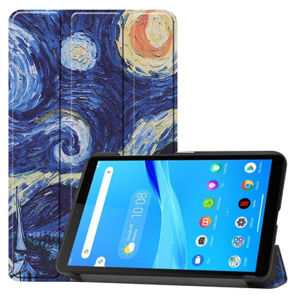 For Lenovo Tab M7 (2nd Gen) TB-7305F / (3rd Gen) Shockproof Case Pattern Printing PU Leather Tablet Cover with Tri-fold Stand