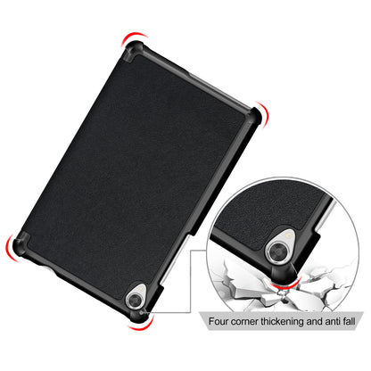 Litch Skin PU Leather Tri-fold Stand Tablet Case for Lenovo Tab M8 TB-8505