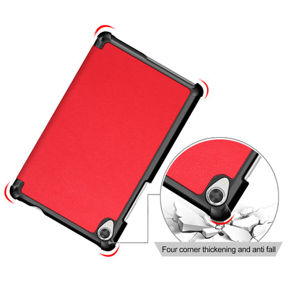 Litch Skin PU Leather Tri-fold Stand Tablet Case for Lenovo Tab M8 TB-8505