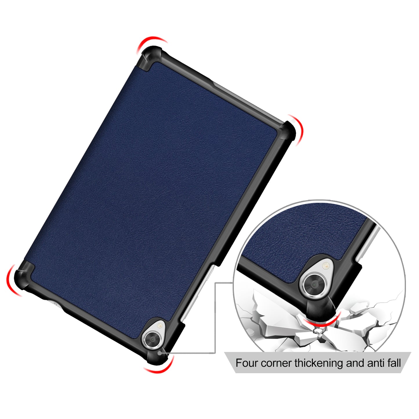 Litch Skin PU Leather Tri-fold Stand Tablet Case for Lenovo Tab M8 TB-8505