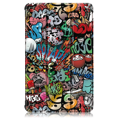 Pattern Printing Tri-fold Stand Leather Case for Lenovo Tab M8 TB-8505