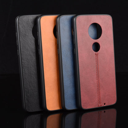 Leather Coated PC + TPU Hybrid Cover Case for Motorola Moto G7 Plus / Moto G7