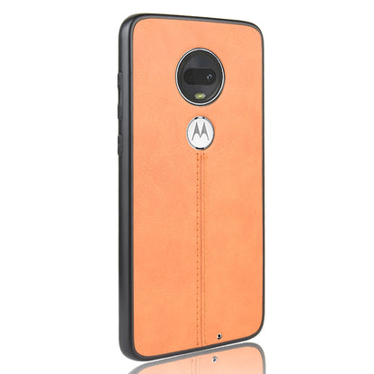 Leather Coated PC + TPU Hybrid Cover Case for Motorola Moto G7 Plus / Moto G7