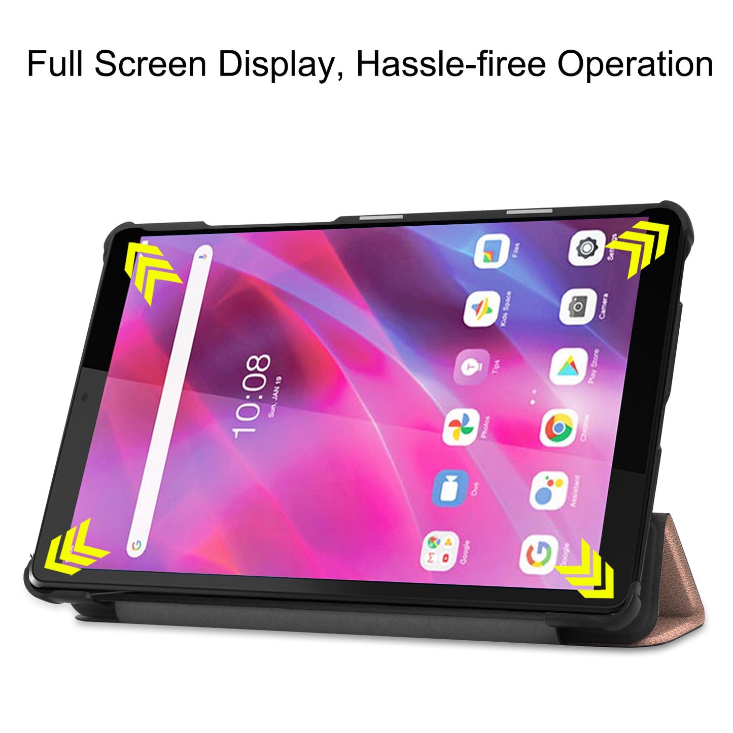 Stable Tri-fold Stand Stand Leather Tablet Covering Protection Case for Lenovo Tab M8 TB-8505X