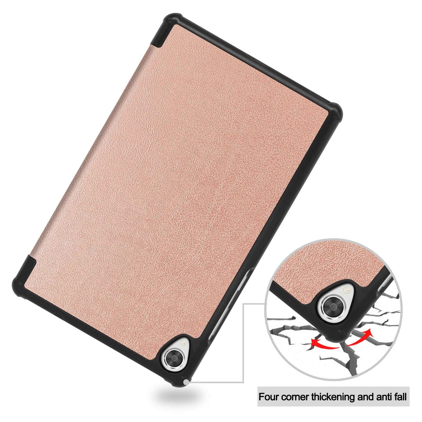 Stable Tri-fold Stand Stand Leather Tablet Covering Protection Case for Lenovo Tab M8 TB-8505X