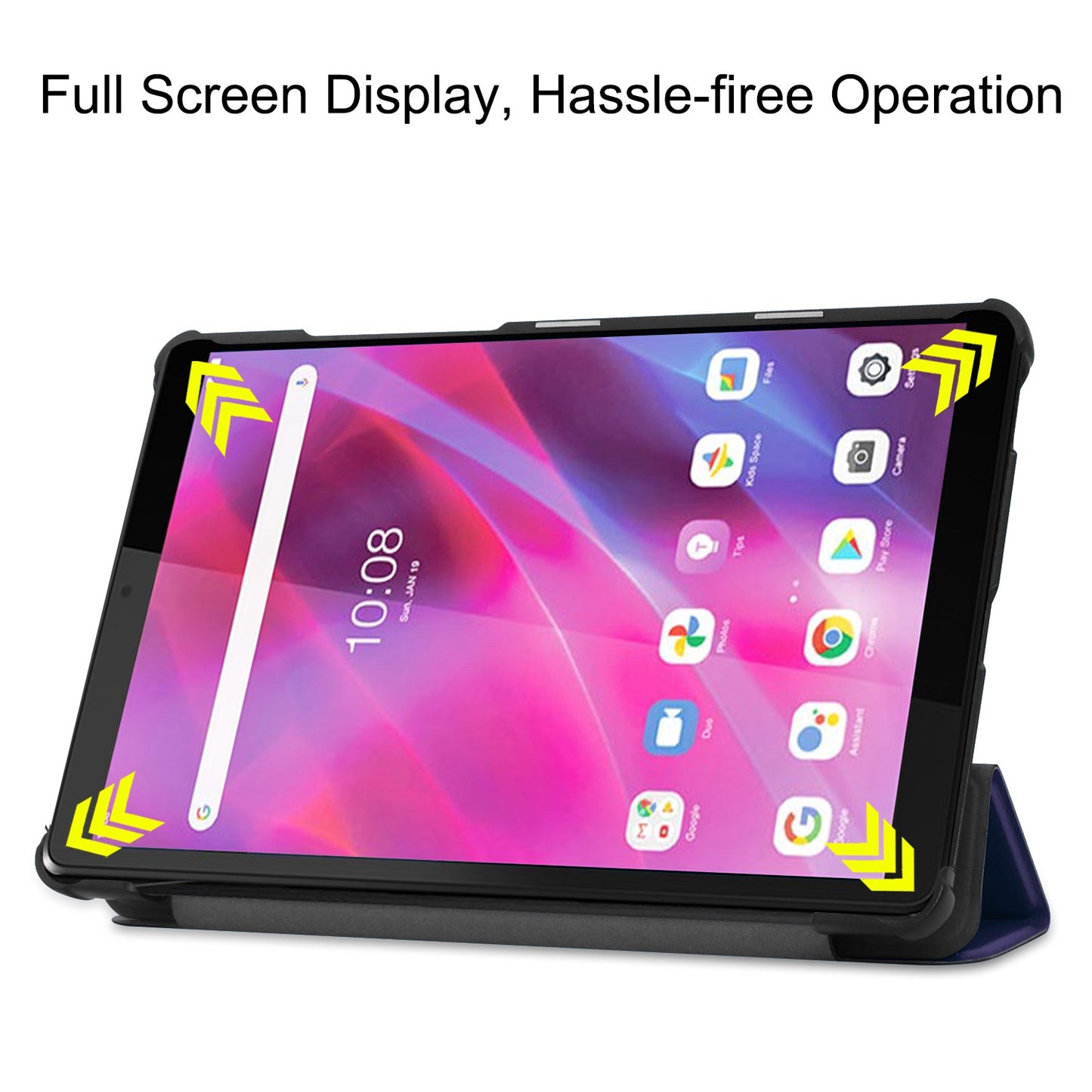 Stable Tri-fold Stand Stand Leather Tablet Covering Protection Case for Lenovo Tab M8 TB-8505X