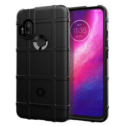 Rugged Square Grid Texture Thicken TPU Cell Phone Covering for Motorola One Hyper