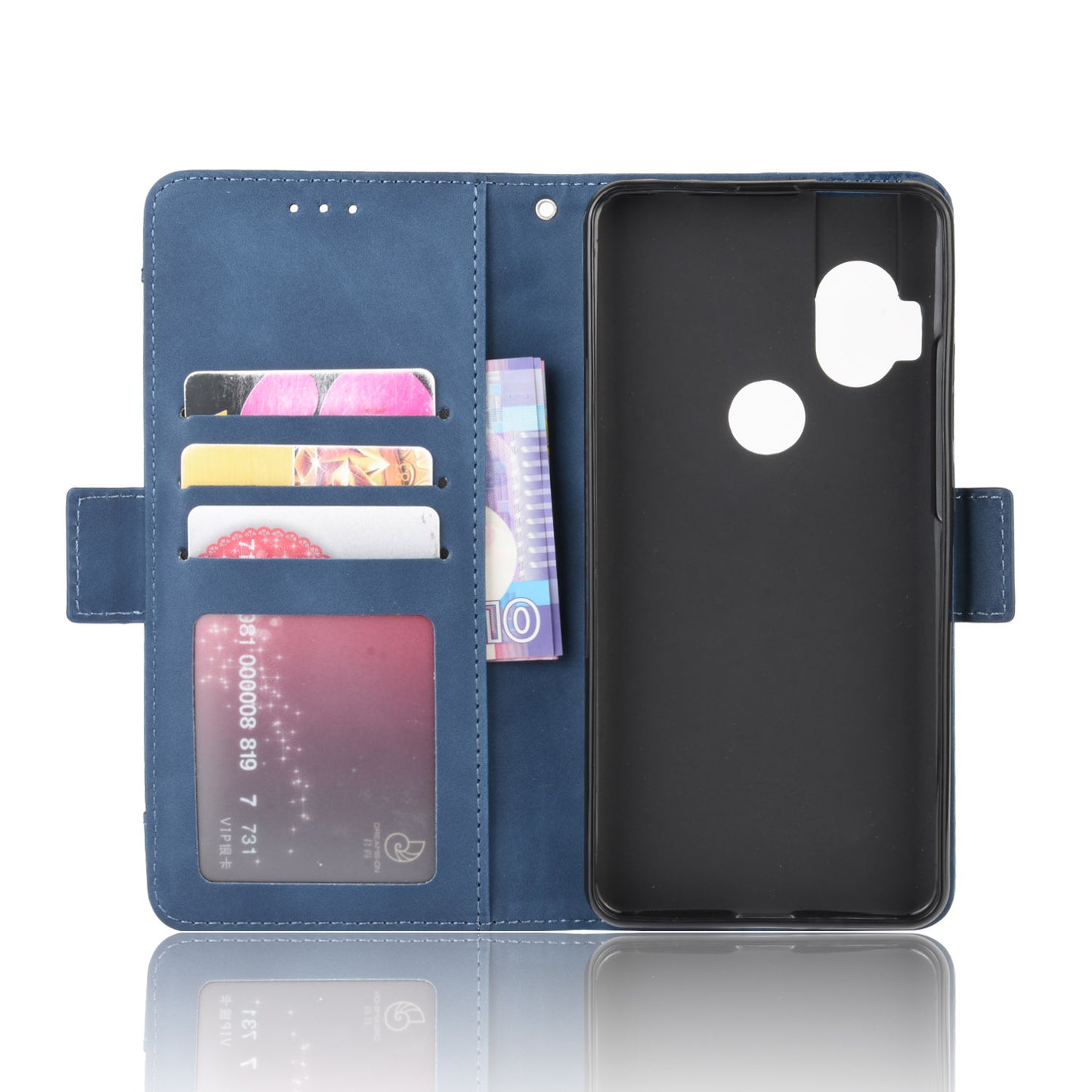 Wallet Multiple Card Slots Leather Stand Case for Motorola One Hyper