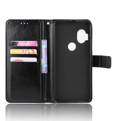 Crazy Horse Wallet Leather Case with Strap Shell for Motorola One Hyper