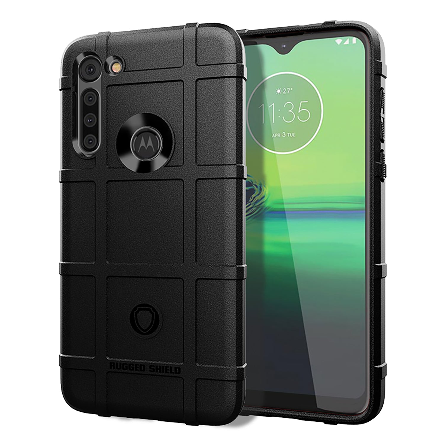 Anti-shock Square Grid Texture Thicken TPU Case for Motorola Moto G8 Power