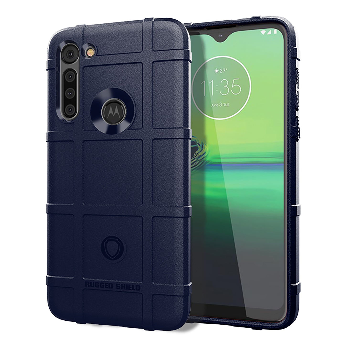 Anti-shock Square Grid Texture Thicken TPU Case for Motorola Moto G8 Power