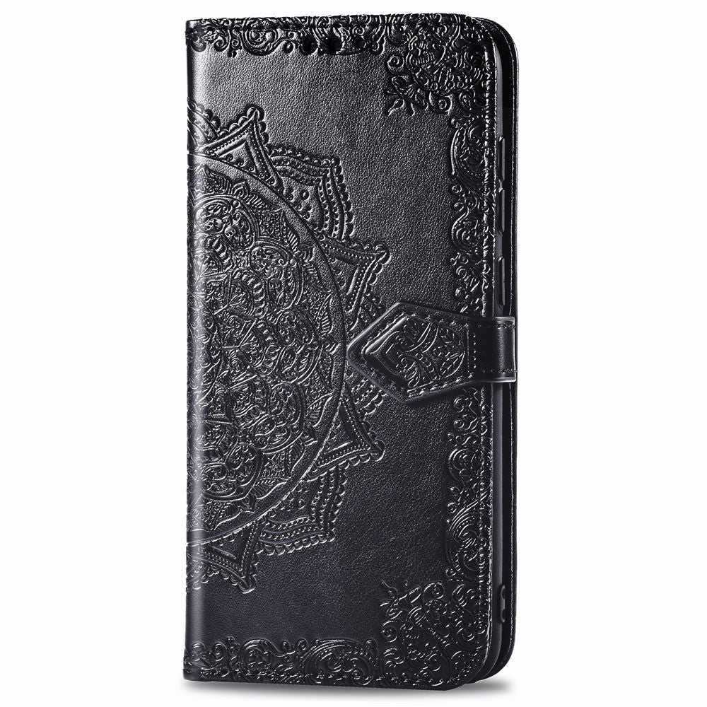 Embossed Mandala Flower Wallet Leather Protective Shell Case for Motorola Moto G8 Power