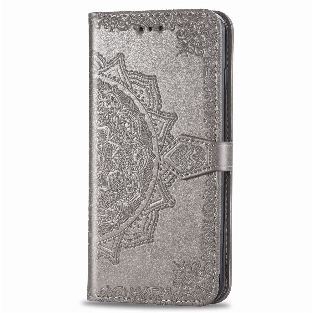 Embossed Mandala Flower Wallet Leather Protective Shell Case for Motorola Moto G8 Power