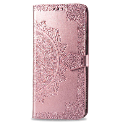 Embossed Mandala Flower Wallet Leather Protective Shell Case for Motorola Moto G8 Power