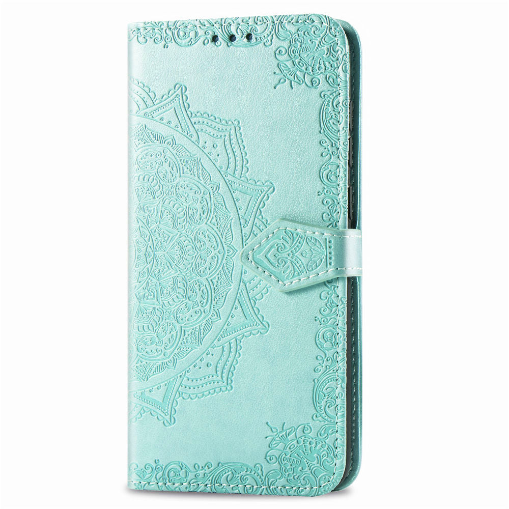 Embossed Mandala Flower Wallet Leather Protective Shell Case for Motorola Moto G8 Power