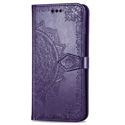 Embossed Mandala Flower Wallet Leather Protective Shell Case for Motorola Moto G8 Power