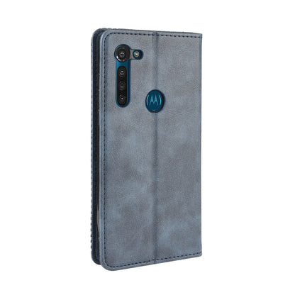 Vintage Style Magnetic Leather Wallet Phone Case for Motorola Moto G8 Power