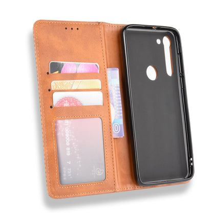 Vintage Style Magnetic Leather Wallet Phone Case for Motorola Moto G8 Power