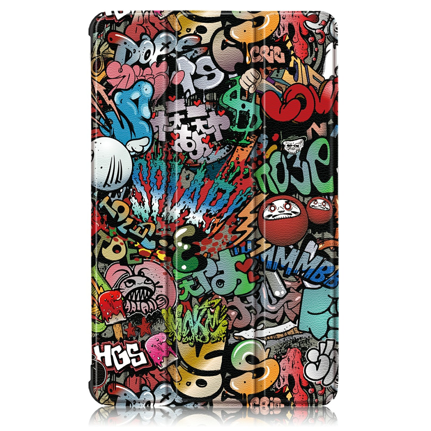 Printing Surface Tri-fold PU Leather Smart Cover for Lenovo Tab M8 (1st Gen) HD8505/M8 (2nd Gen) HD8705