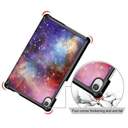 Printing Surface Tri-fold PU Leather Smart Cover for Lenovo Tab M8 (1st Gen) HD8505/M8 (2nd Gen) HD8705