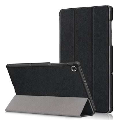 Textured Leather Tri-fold Stand Case Auto-Wake/Sleep Smart Tablet Cover Ultra Slim for Lenovo Smart Tab M10 FHD Plus/Tab M10 Plus TB-X606F