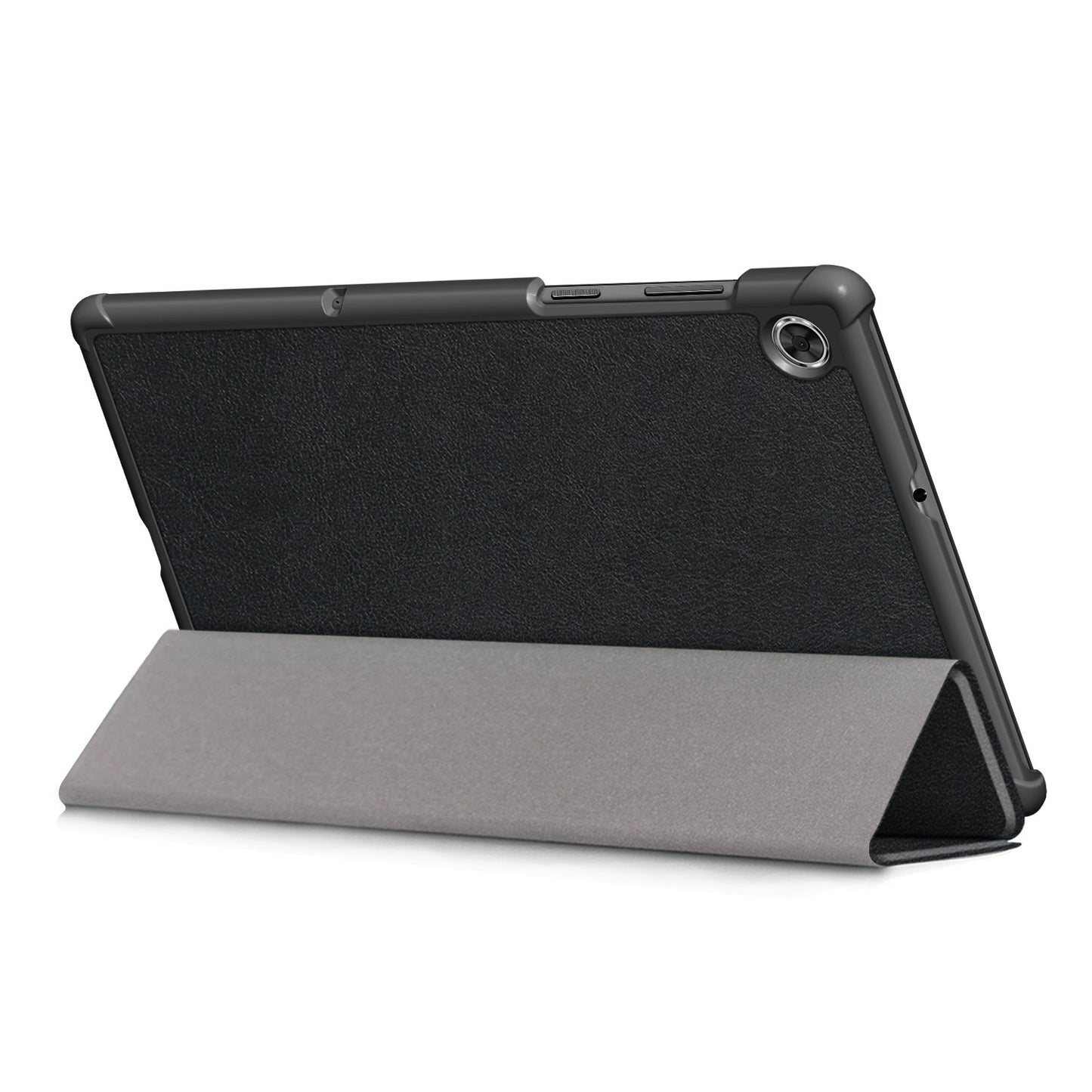 Textured Leather Tri-fold Stand Case Auto-Wake/Sleep Smart Tablet Cover Ultra Slim for Lenovo Smart Tab M10 FHD Plus/Tab M10 Plus TB-X606F