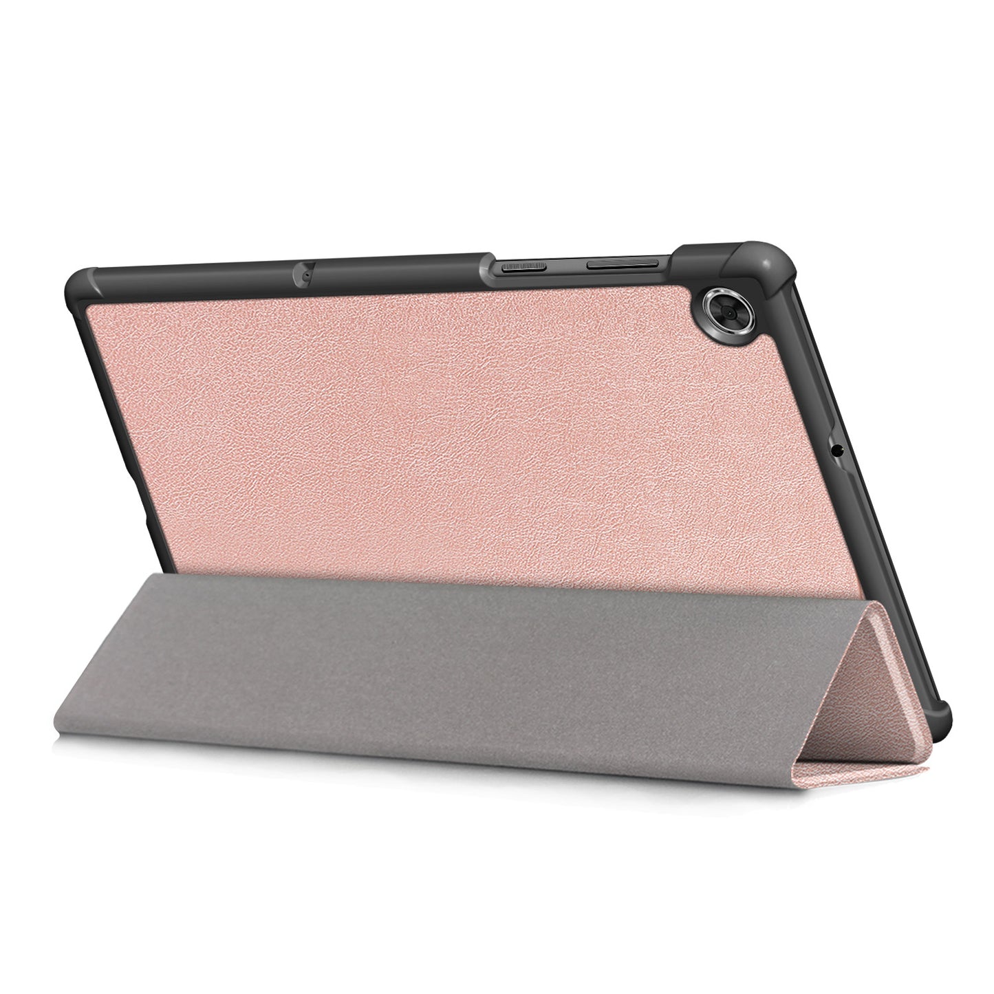 Textured Leather Tri-fold Stand Case Auto-Wake/Sleep Smart Tablet Cover Ultra Slim for Lenovo Smart Tab M10 FHD Plus/Tab M10 Plus TB-X606F