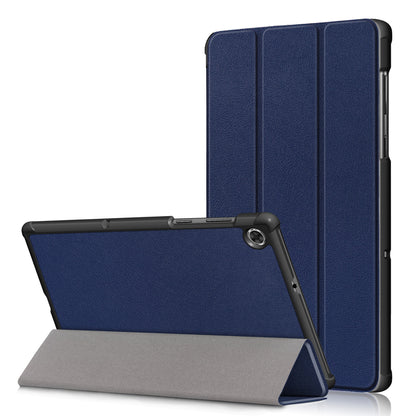 Textured Leather Tri-fold Stand Case Auto-Wake/Sleep Smart Tablet Cover Ultra Slim for Lenovo Smart Tab M10 FHD Plus/Tab M10 Plus TB-X606F