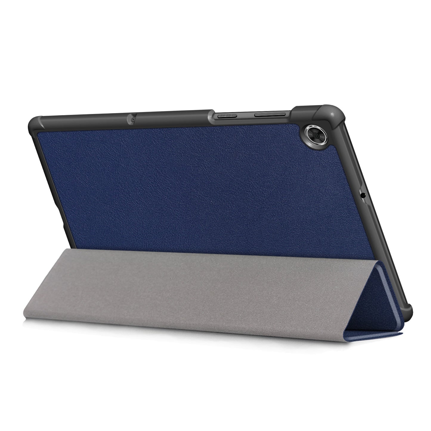 Textured Leather Tri-fold Stand Case Auto-Wake/Sleep Smart Tablet Cover Ultra Slim for Lenovo Smart Tab M10 FHD Plus/Tab M10 Plus TB-X606F