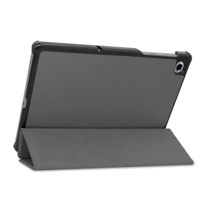 Tri-fold Leather Stand Case Textured PU Leather + PC Full Protective Tablet Case for Lenovo Tab M10 Plus TB-X606F