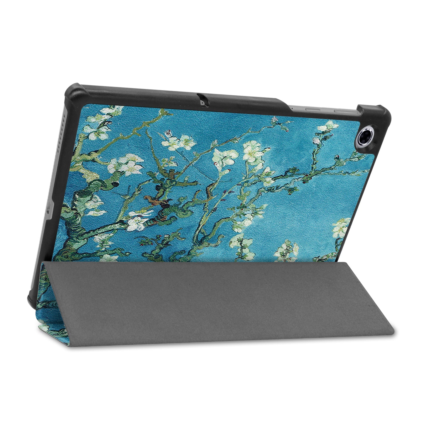 Pattern Printing Tri-fold Leather Stand Case Anti-scratch Shockproof Tablet Cover Shell for Lenovo Tab M10 Plus TB-X606F