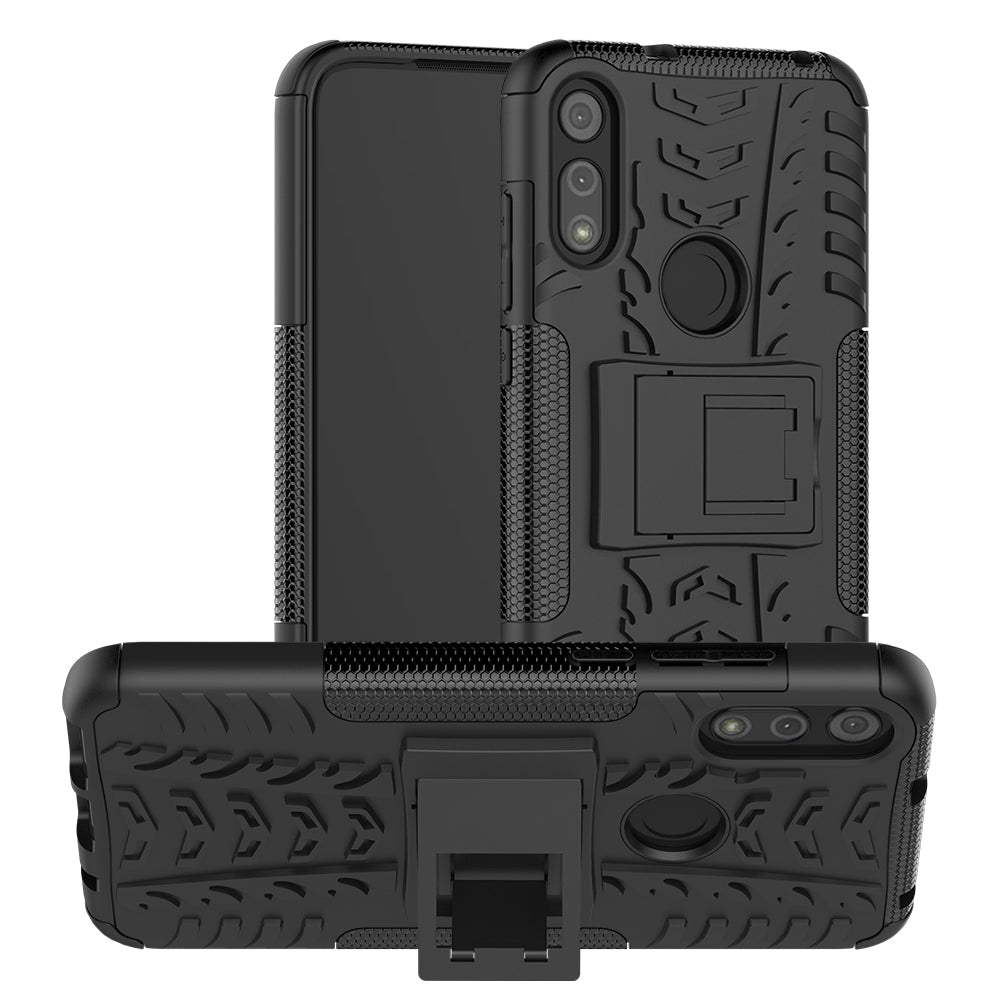 Cool Tyre Skin PC + TPU Cover with Kickstand for Motorola Moto E (2020)