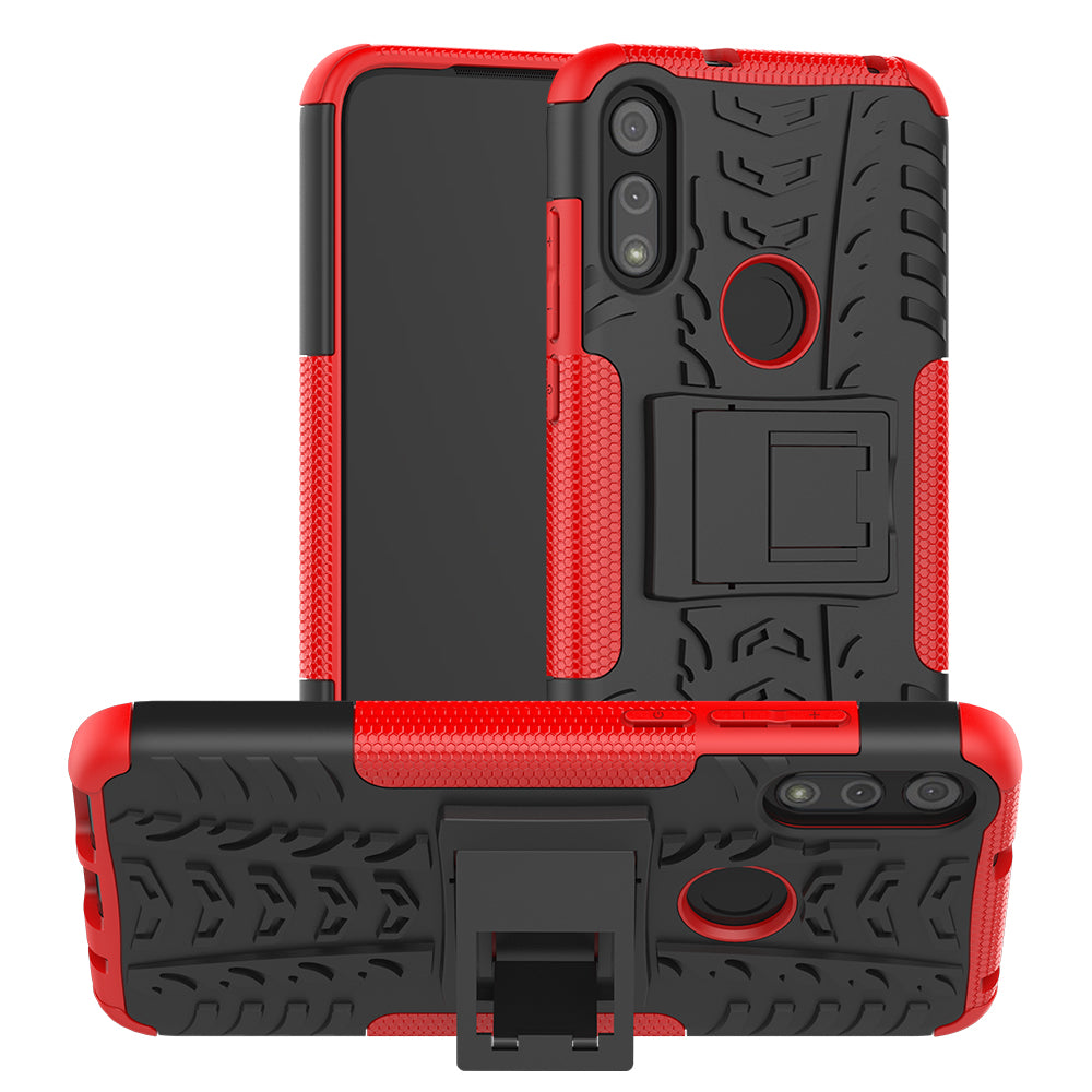 Cool Tyre Skin PC + TPU Cover with Kickstand for Motorola Moto E (2020)