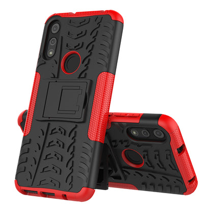 Cool Tyre Skin PC + TPU Cover with Kickstand for Motorola Moto E (2020)