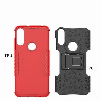 Cool Tyre Skin PC + TPU Cover with Kickstand for Motorola Moto E (2020)