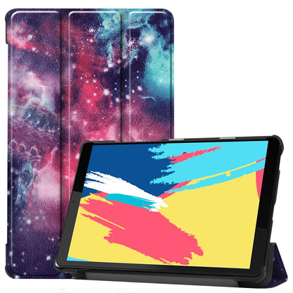 Pattern Printing Leather Tri-fold Stand Tablet Case Cover for Lenovo Tab M8