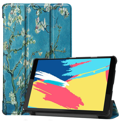 Pattern Printing Leather Tri-fold Stand Tablet Case Cover for Lenovo Tab M8