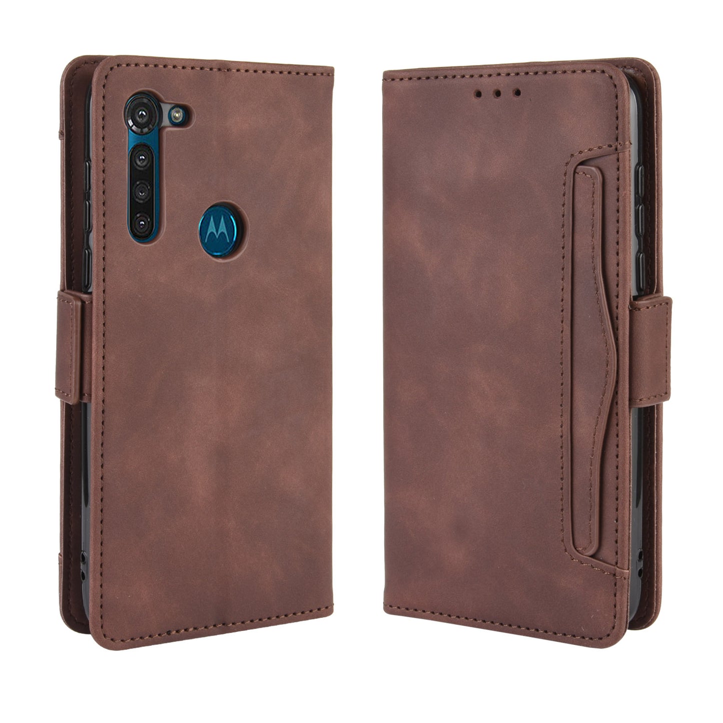 Wallet Stand Flip Leather Phone Cover with Multiple Card Slots for Motorola Moto G8