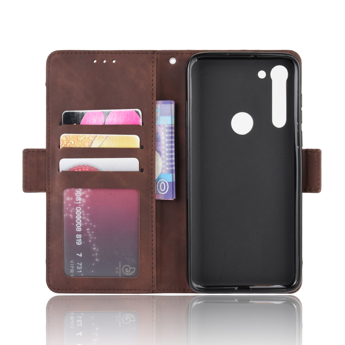 Wallet Stand Flip Leather Phone Cover with Multiple Card Slots for Motorola Moto G8