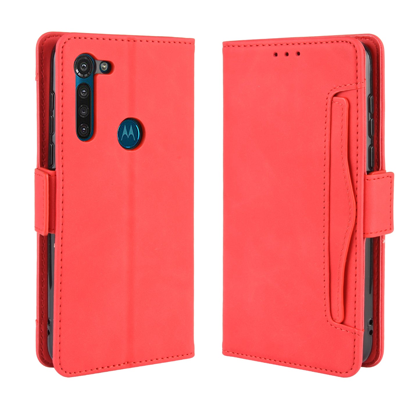 Wallet Stand Flip Leather Phone Cover with Multiple Card Slots for Motorola Moto G8