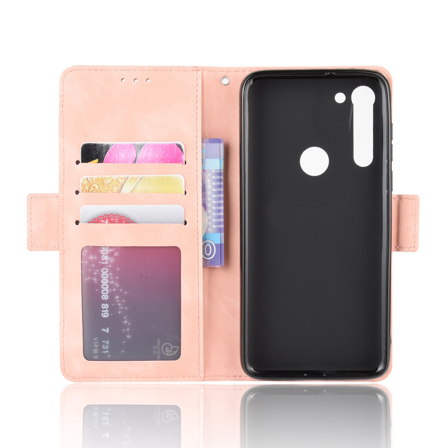 Wallet Stand Flip Leather Phone Cover with Multiple Card Slots for Motorola Moto G8