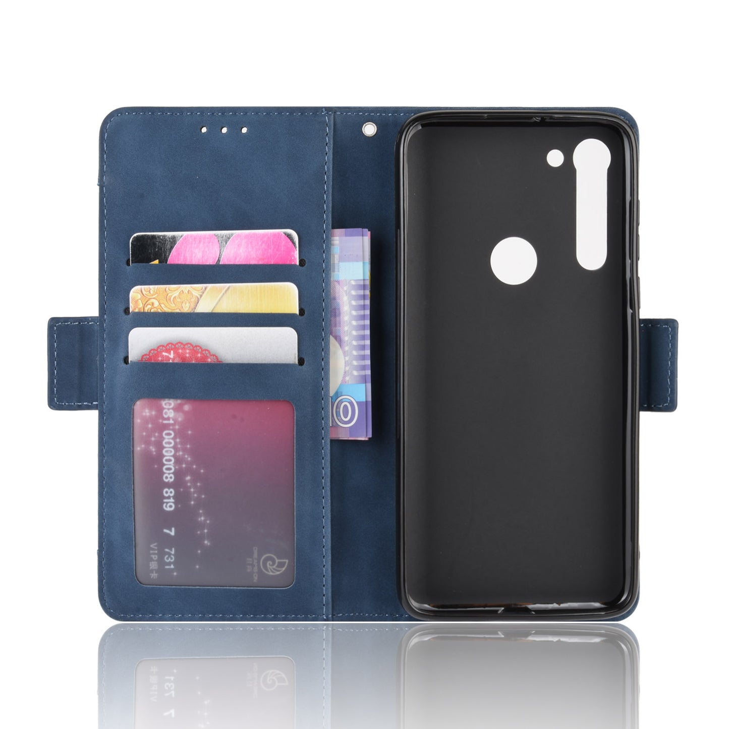 Wallet Stand Flip Leather Phone Cover with Multiple Card Slots for Motorola Moto G8