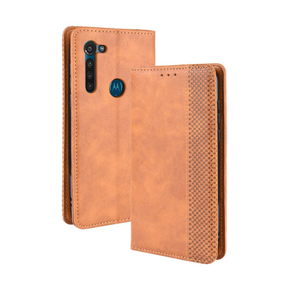 Retro Magnetic Leather Wallet Phone Cover for Motorola Moto G8