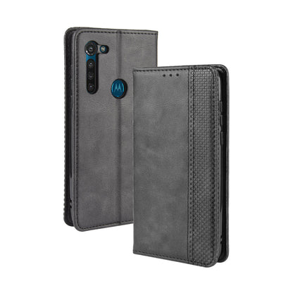 Retro Magnetic Leather Wallet Phone Cover for Motorola Moto G8