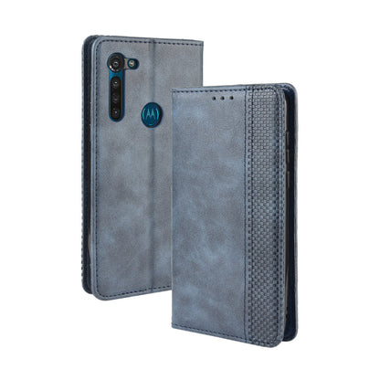 Retro Magnetic Leather Wallet Phone Cover for Motorola Moto G8