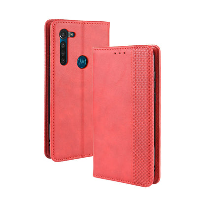 Retro Magnetic Leather Wallet Phone Cover for Motorola Moto G8