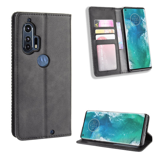 Retro Magnetic Leather Wallet Phone Cover for Motorola Edge Plus