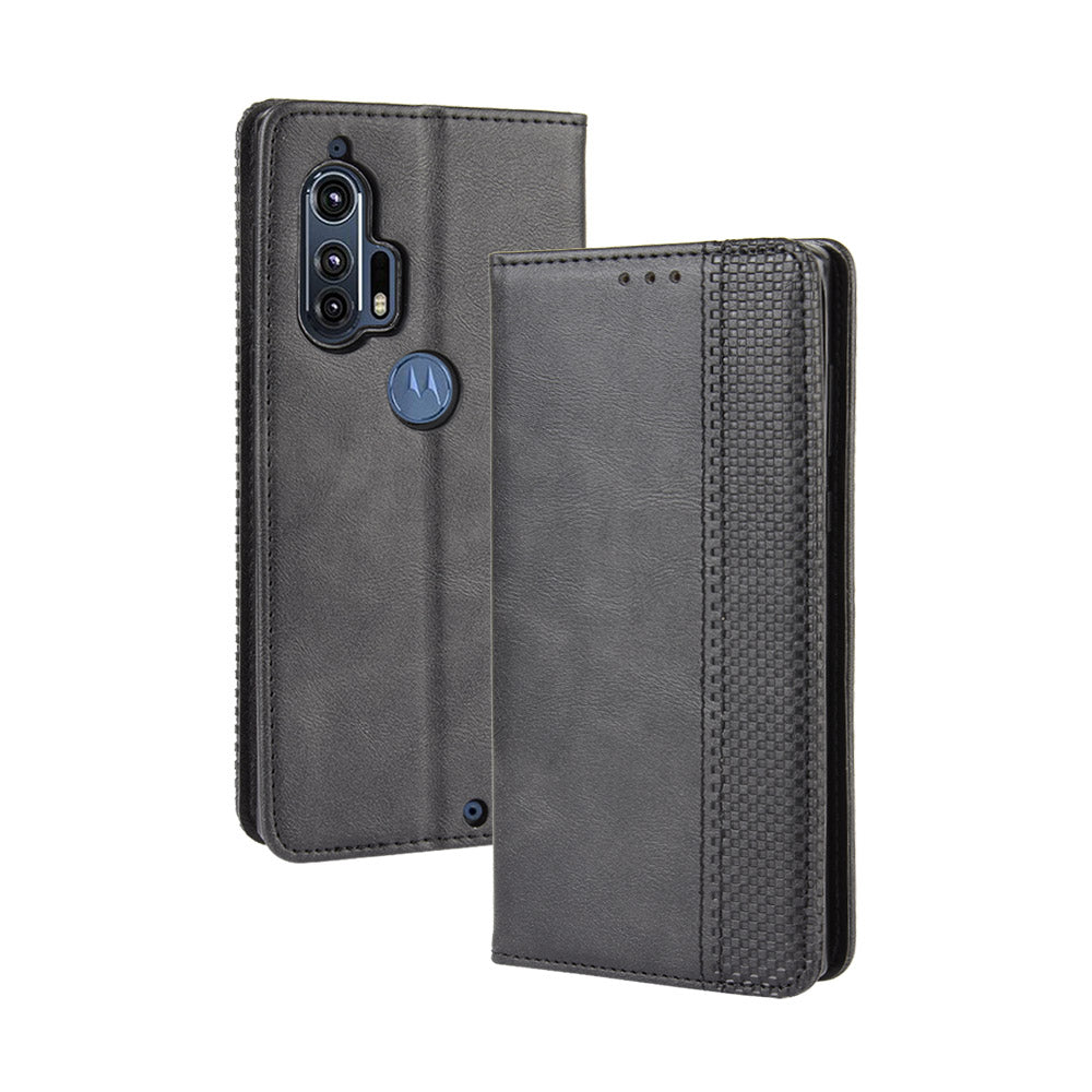 Retro Magnetic Leather Wallet Phone Cover for Motorola Edge Plus