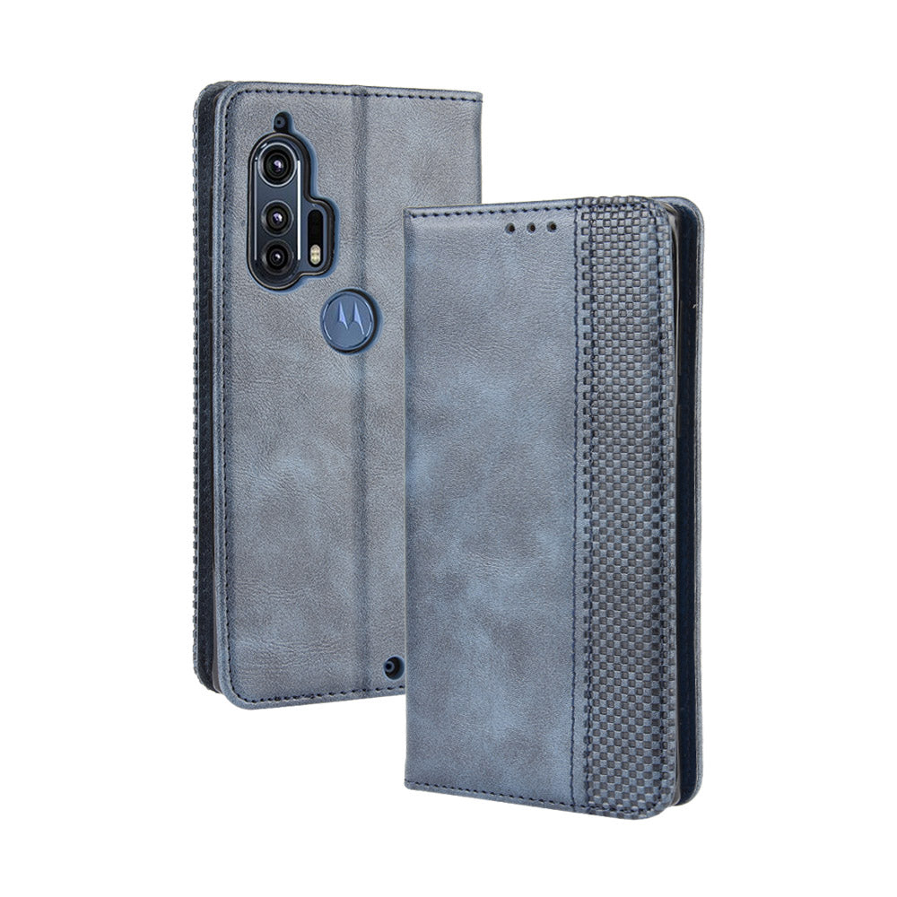 Retro Magnetic Leather Wallet Phone Cover for Motorola Edge Plus