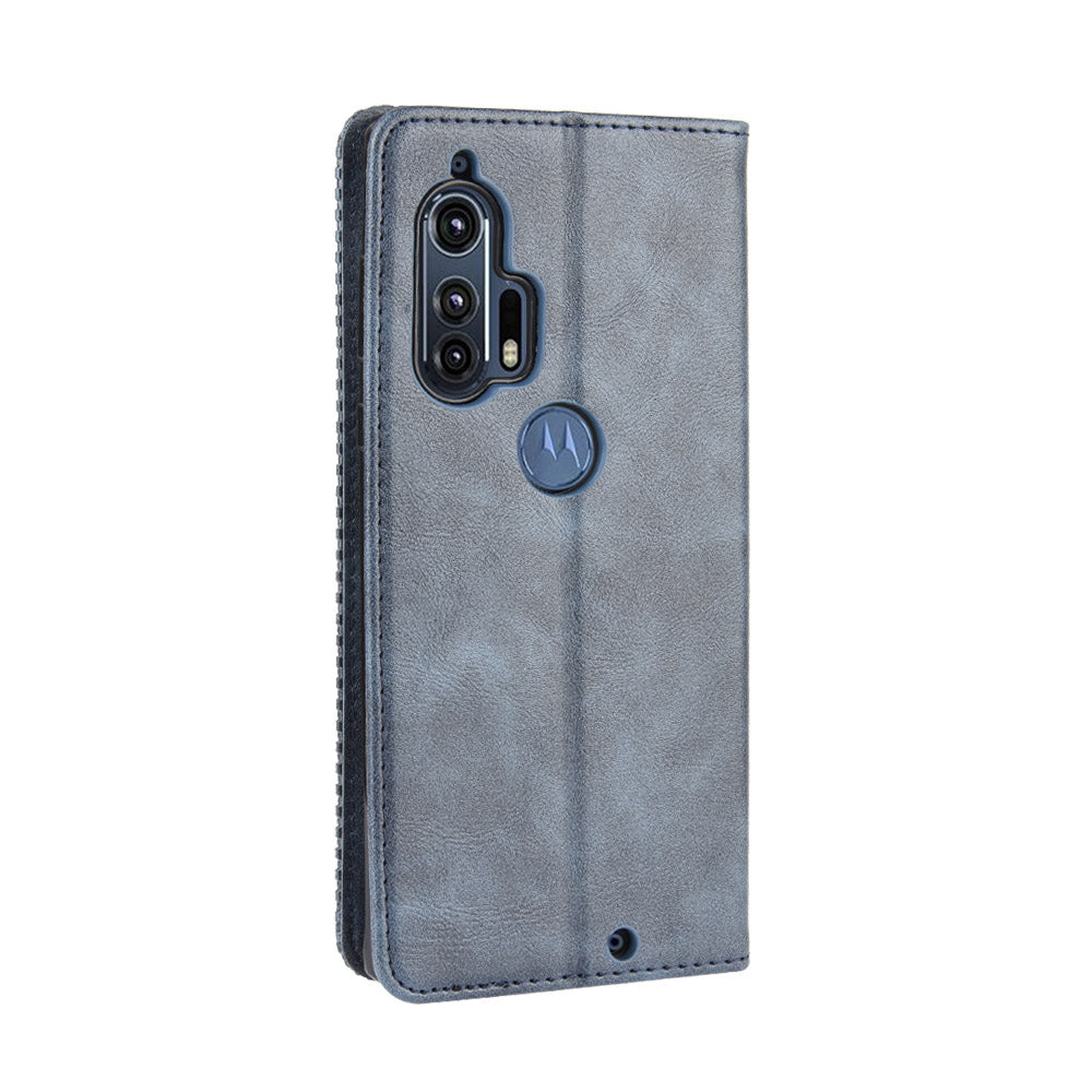 Retro Magnetic Leather Wallet Phone Cover for Motorola Edge Plus